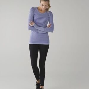LULULEMON SWIFTLY TECH LONG SLEEVE WORKOUT TOP PERIWINKLE BLUE  10 EUC
